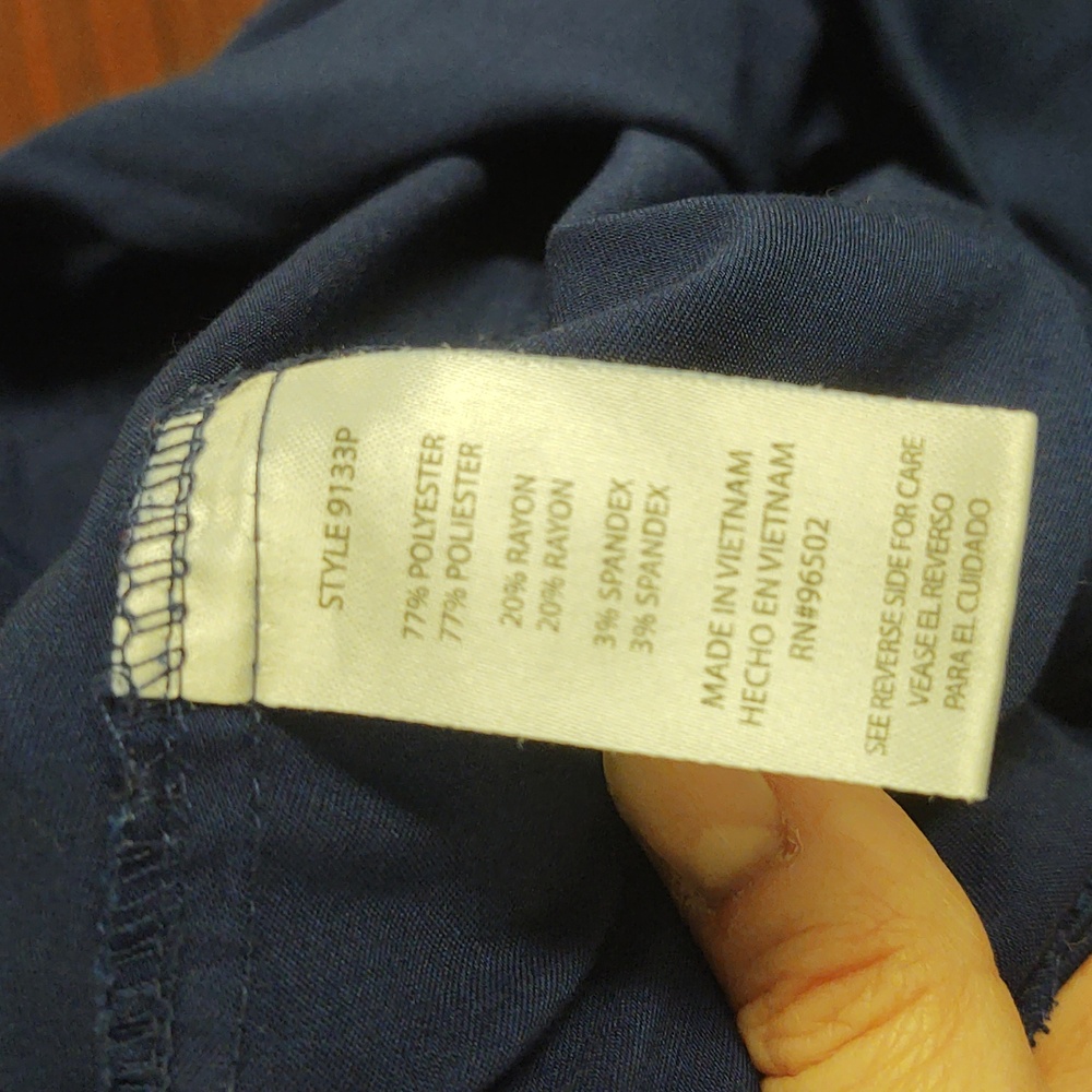 *SALE" EUC Purple Label Yoga By Healing Hands Navy Blue Scrub Pants L Petite - Picture 5 of 5